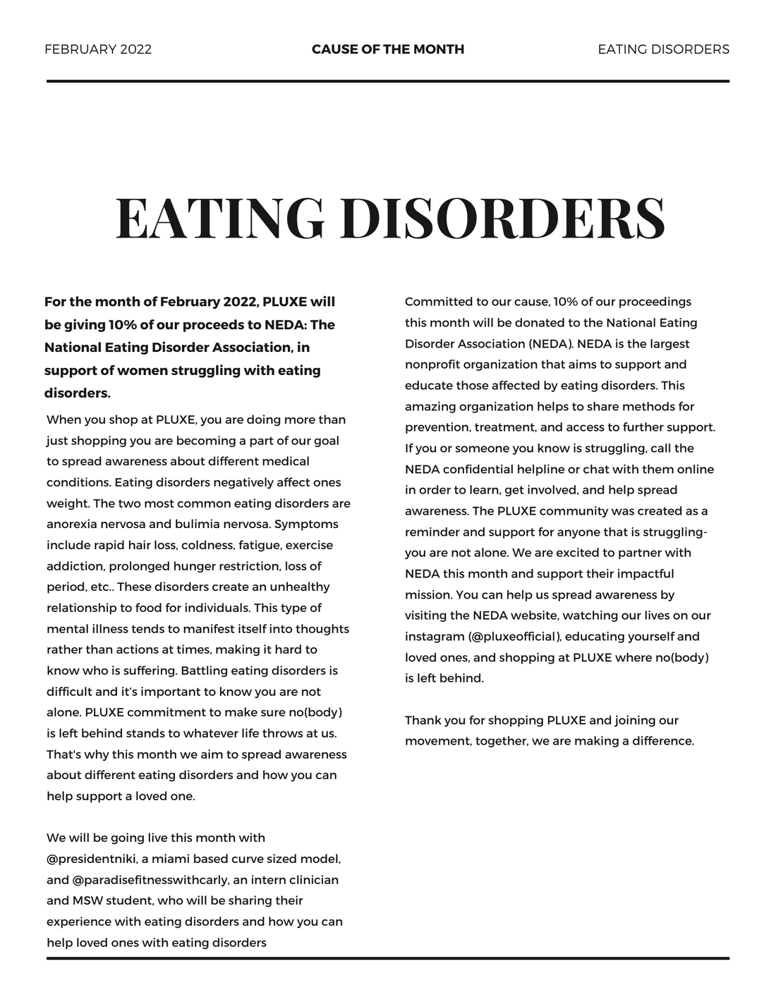 EATING DISORDERS