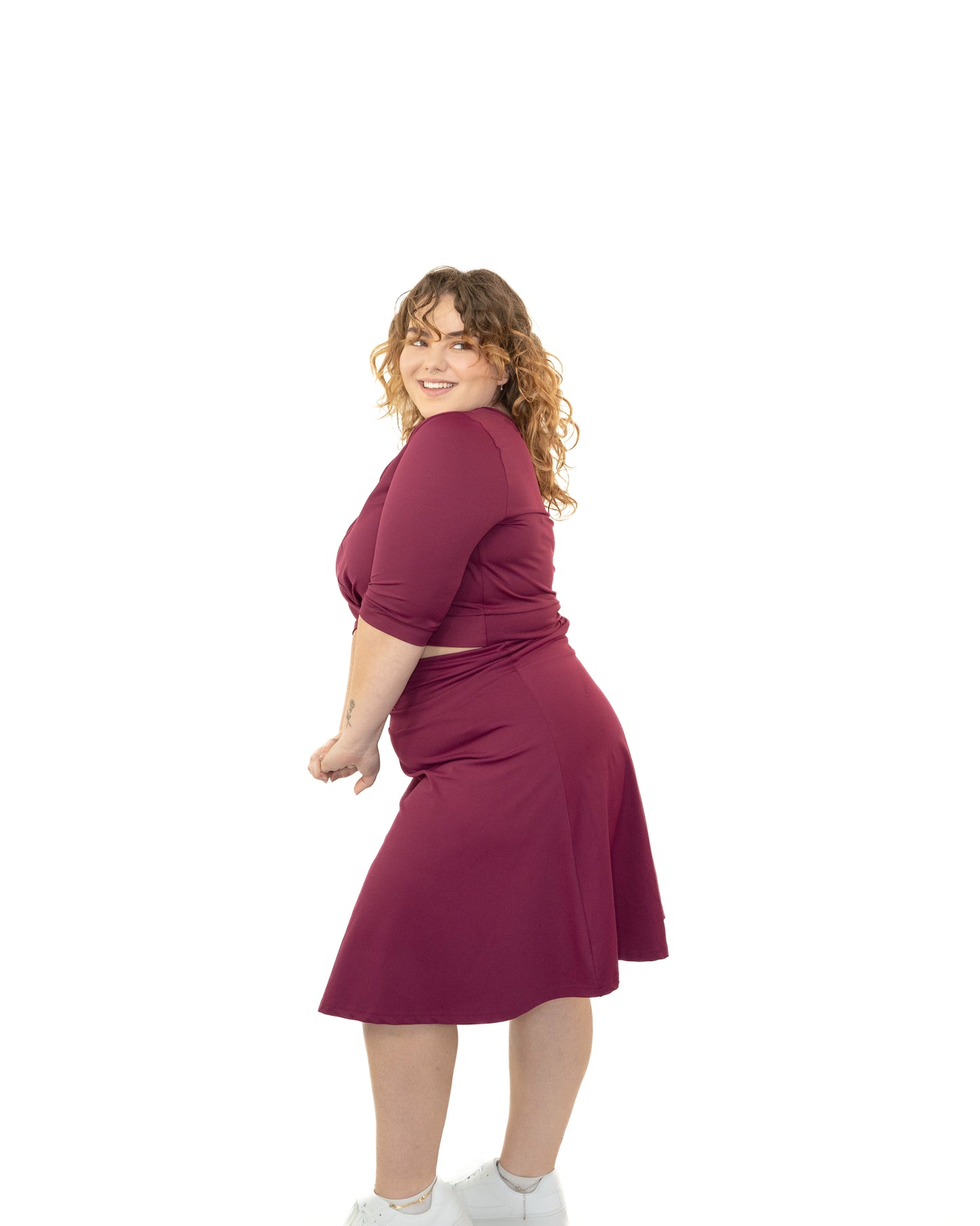 BORDEAUX KNEE-LENGTH SKIRT