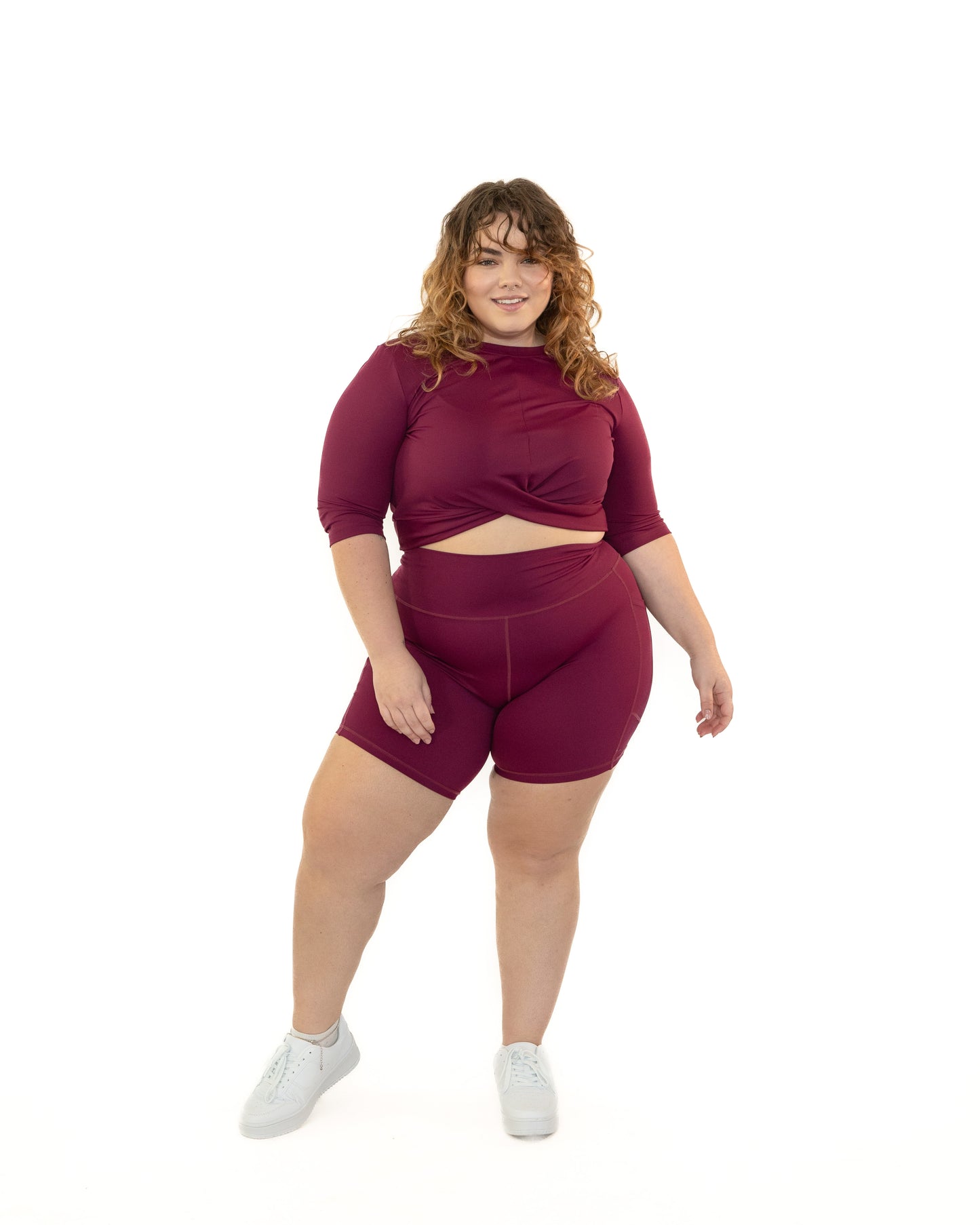 BORDEAUX HIGH-RISE BIKER SHORT
