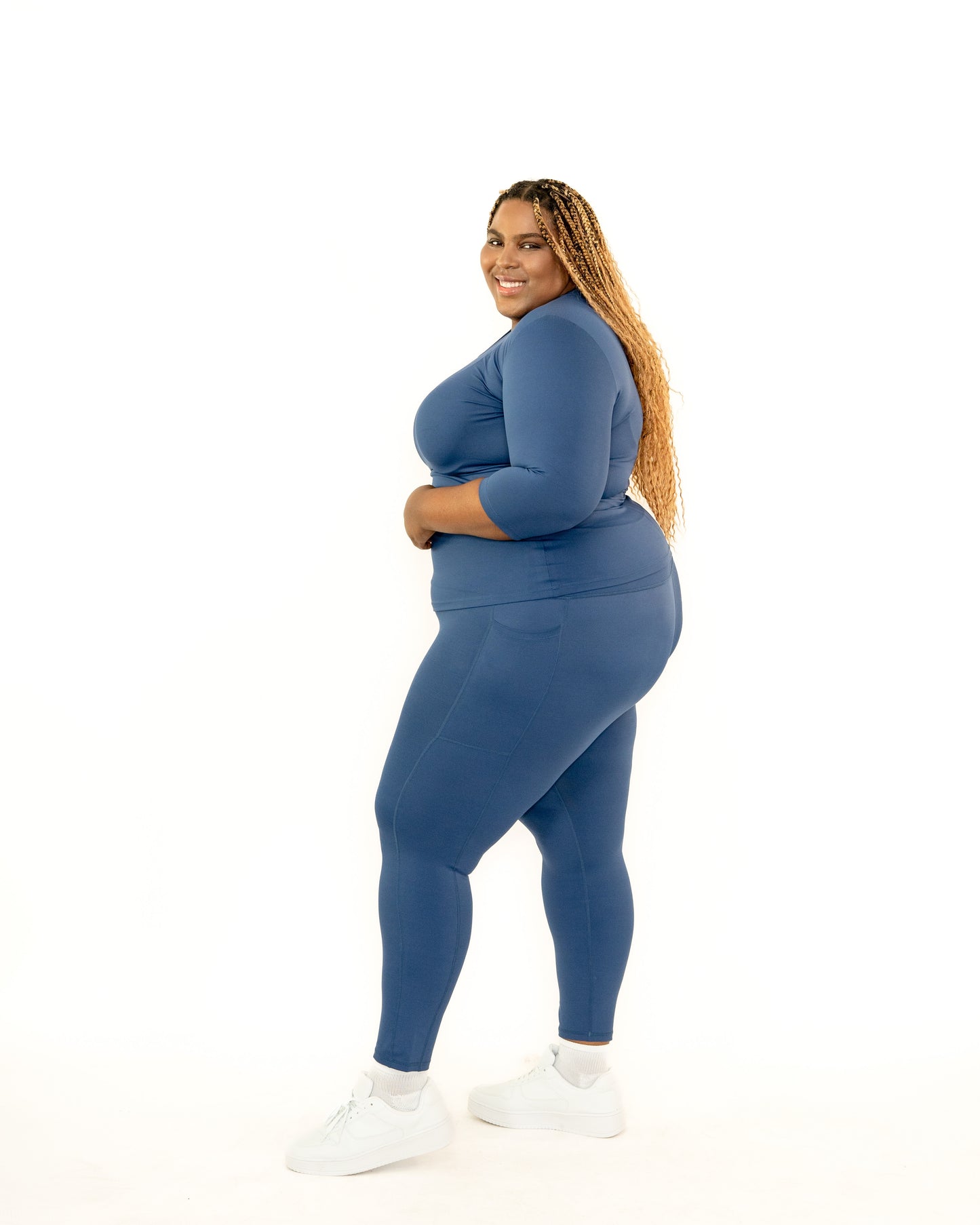 BLUE 3/4 SLEEVE SHIRT