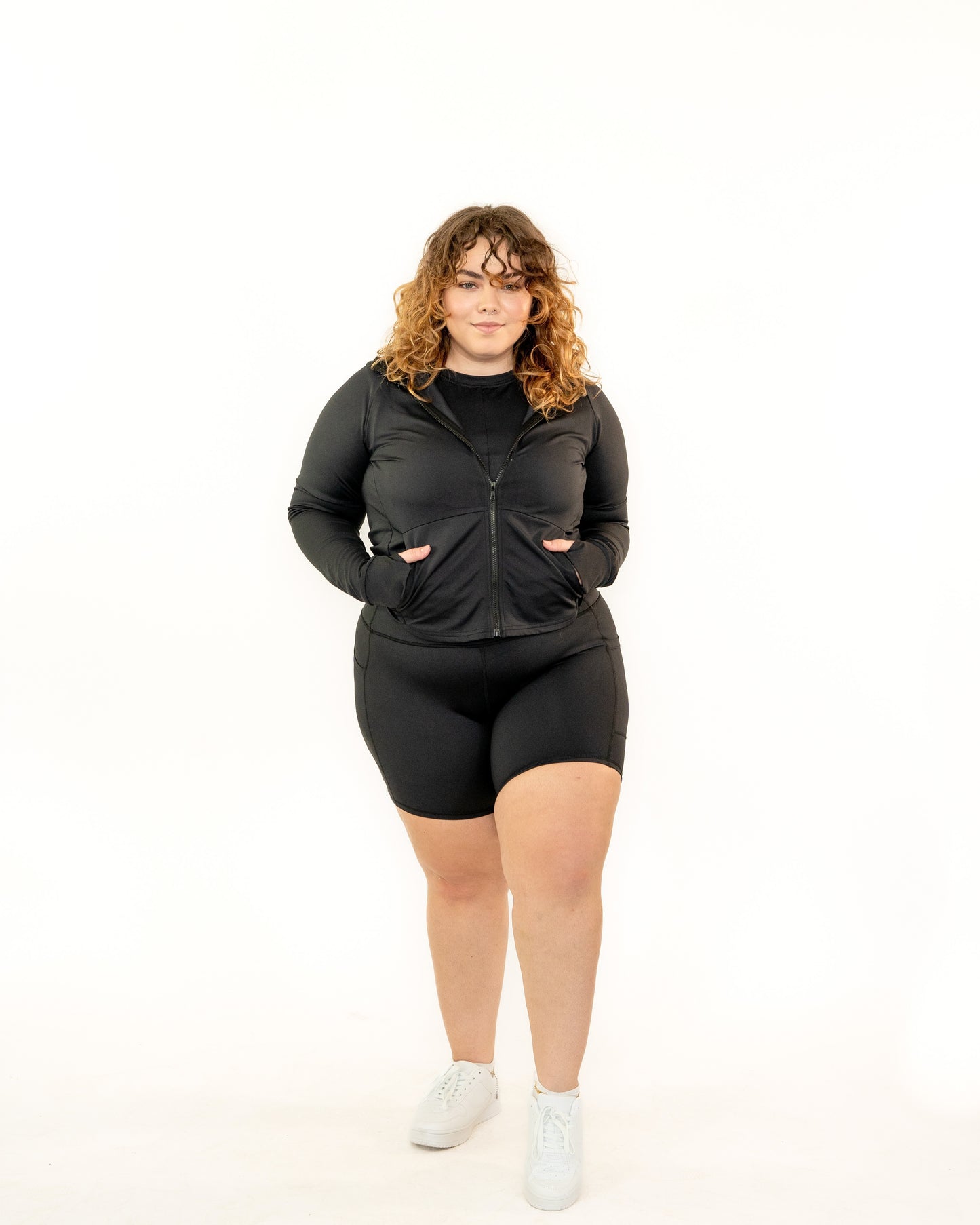 BLACK ZIP UP JACKET