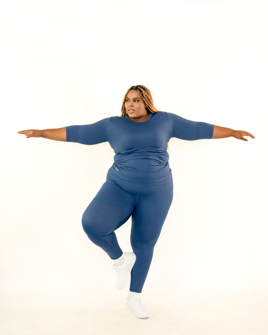 BLUE 3/4 SLEEVE SHIRT