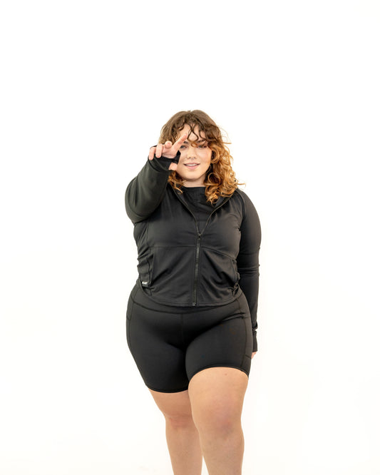BLACK ZIP UP JACKET